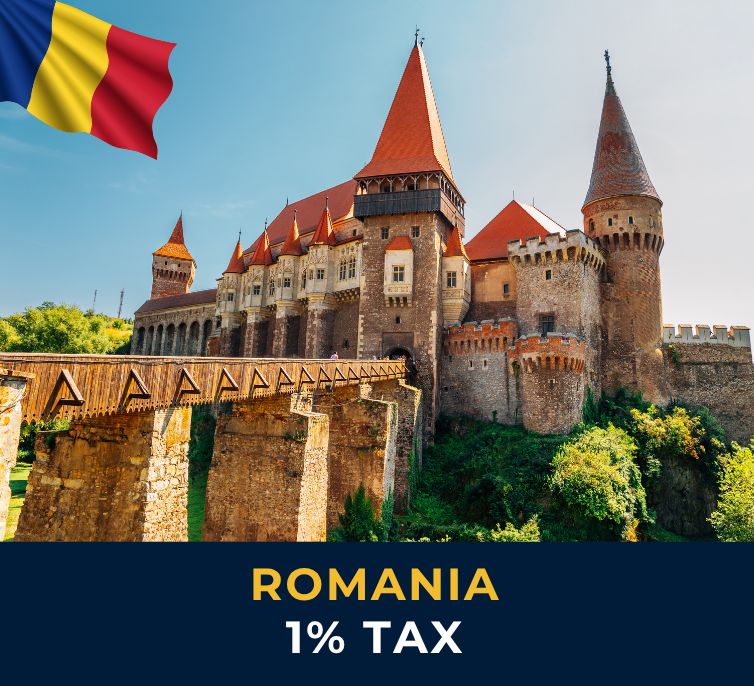 Corvin Castle in Hunedoara, Romania – historic gothic fortress symbolising Romania’s cultural wealth and its appeal as a tax-friendly destination for entrepreneurs