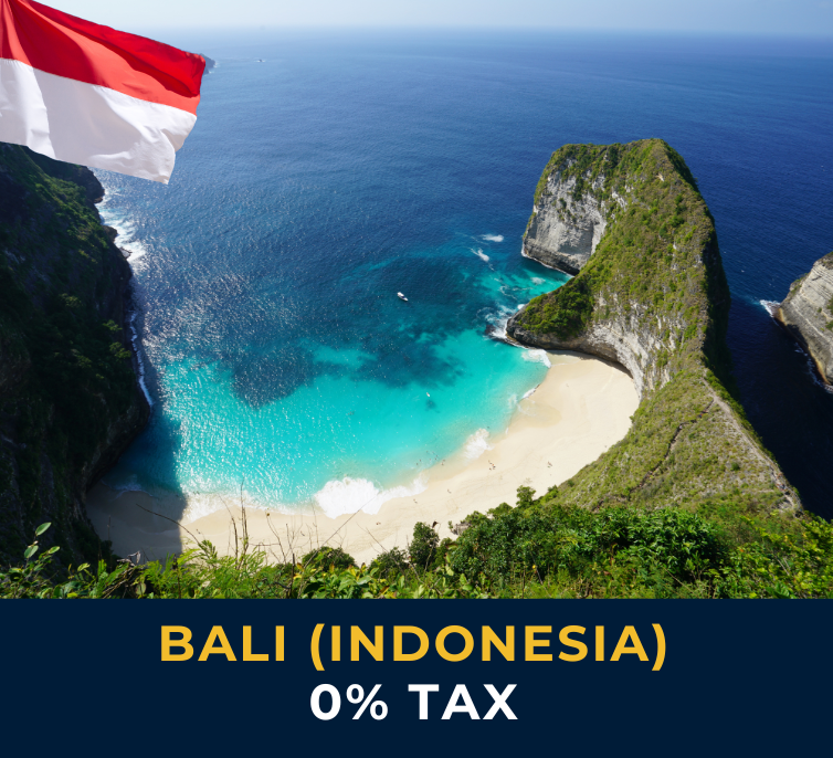Kelingking Beach in Nusa Penida, Bali – tropical destination for digital nomads with Indonesia tax-free visa