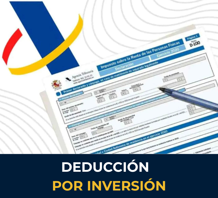 Formulario de IRPF español con deducción por inversión en empresas de nueva creación